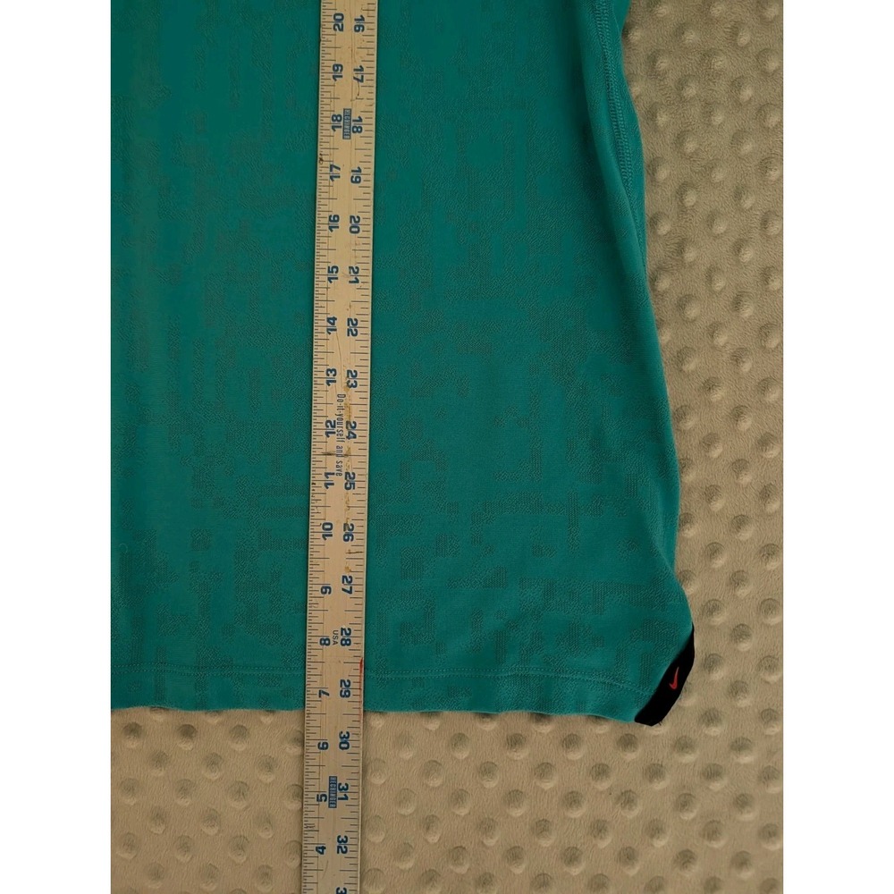 Tiger Woods Collection Nike Dri-Fit Polo Shirt Men's Large Teal Geo Jacquard - Picture 12 of 13